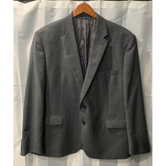 Lauren Ralph Lauren Wool Blend Button Front Men's 46S Grey Blazer - Picture 1 of 11